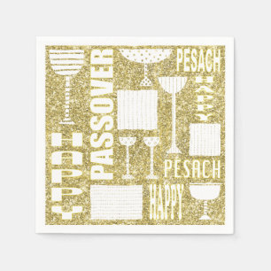 Serviette En Papier Cocktail Pâque Napkins "PASSOVER OR" Motif