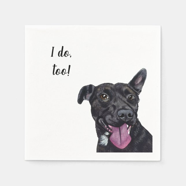 Serviette En Papier Cocktail personnalisé chien Napkin (Devant)