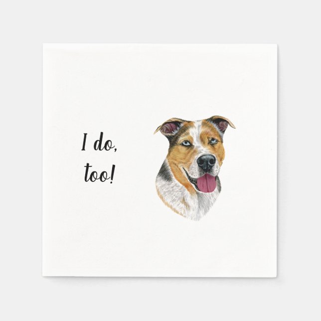 Serviette En Papier Cocktail personnalisé chien Napkin (Devant)