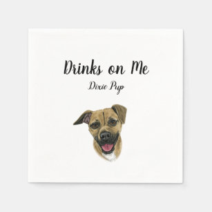 Serviette En Papier Cocktail personnalisé chien Napkin