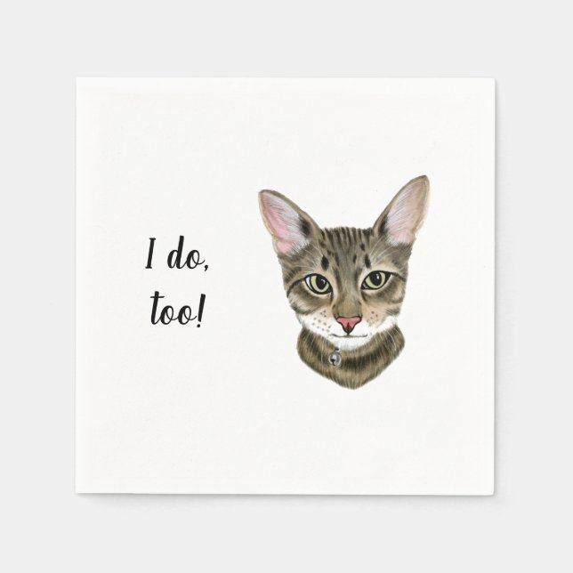 Serviette En Papier Cocktail personnalisé de chat Napkin (Devant)