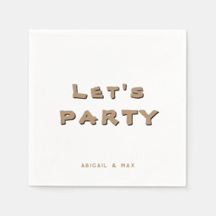 Serviette En Papier Cocktail personnalisé Let's Party Gold