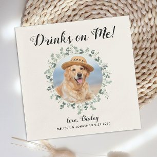 Serviette En Papier Cocktail personnalisé Mariage chien