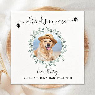 Serviette En Papier Cocktail personnalisé Mariage de chien