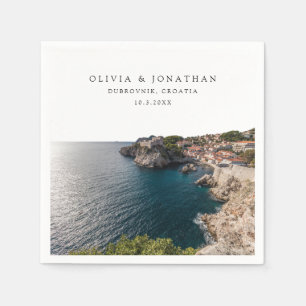 Serviette En Papier Cocktail personnalisé Mariage Dubrovnik Napkin