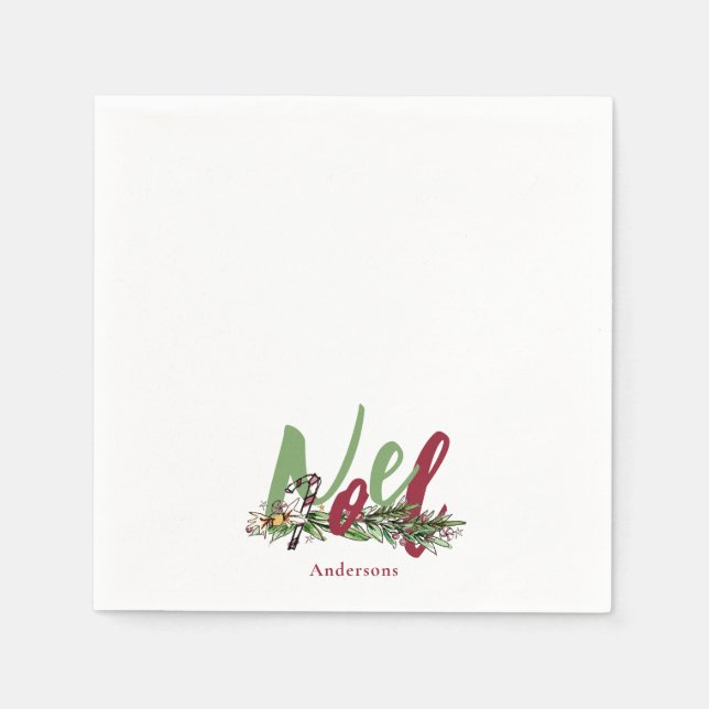 Serviette En Papier Cocktail personnalisé Noel de Noël (Devant)