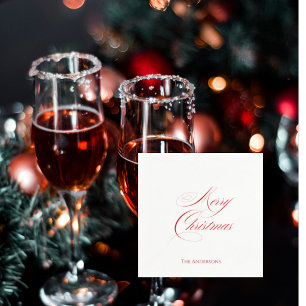 Serviette En Papier Cocktail personnalisé simple Joyeux Noël