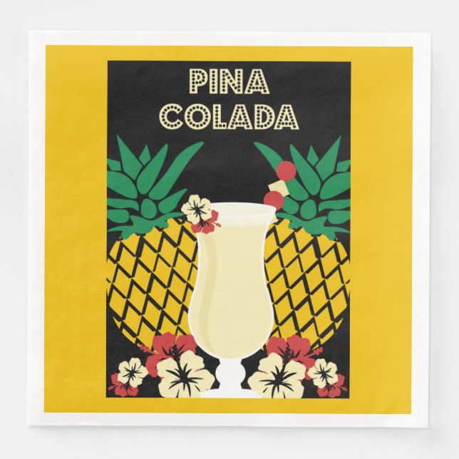 Serviette En Papier Cocktail Piña Colada (Devant)