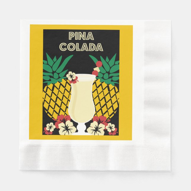 Serviette En Papier Cocktail Piña Colada (Devant)