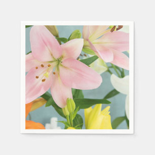 Serviette En Papier Cocktail Pink Lily Napkin