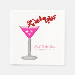 Serviette En Papier Cocktail Pink Valentine's Day sur mesure