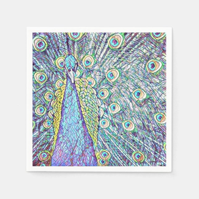 Serviette En Papier Cocktail serviettes avec jolie conception Peacock (Devant)