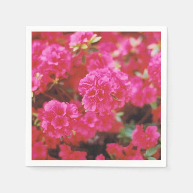 Serviette En Papier Cocktail serviettes avec un design floral rose vif (Devant)