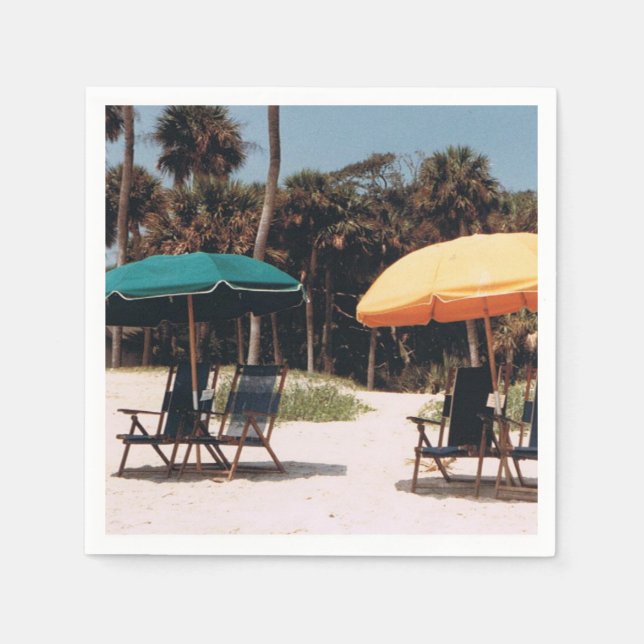 Serviette En Papier Cocktail serviettes avec une scène d'île (Devant)