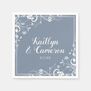 Serviette En Papier Cocktail serviettes   Bouquet chic (bleu foncé) DK