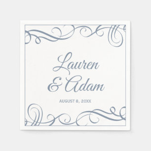 Serviette En Papier Cocktail serviettes   Élégantes perles (bleu Duché