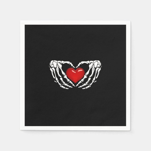 Serviette En Papier Cocktail serviettes, squelette mains autour du coe (Devant)