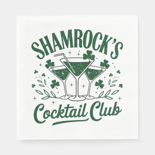 Serviette En Papier Cocktail shamrock (Devant)