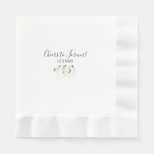 Serviette En Papier Cocktail simple Fleur sauvage Mariage serviettes (Devant)