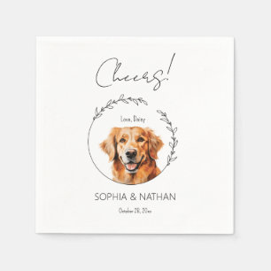 Serviette En Papier Cocktail simple Golden Retriever Mariage de chien