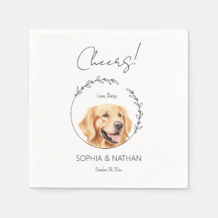 Serviette En Papier Cocktail simple Golden Retriever Mariage de chien