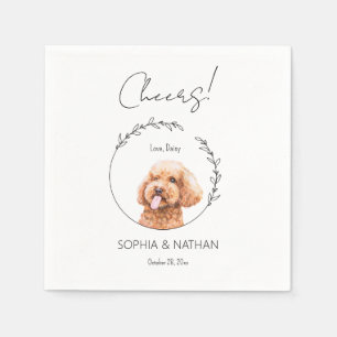 Serviette En Papier Cocktail simple Mariage de chien de caniche