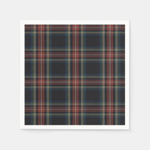 Serviette En Papier Cocktail Standard Tartan Noir