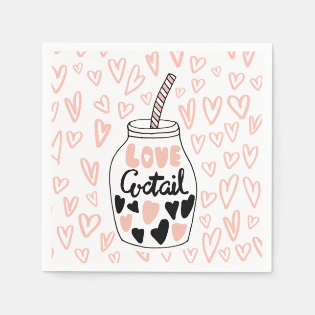 Serviette En Papier Cocktail Valentines parfait Napktail (Devant)