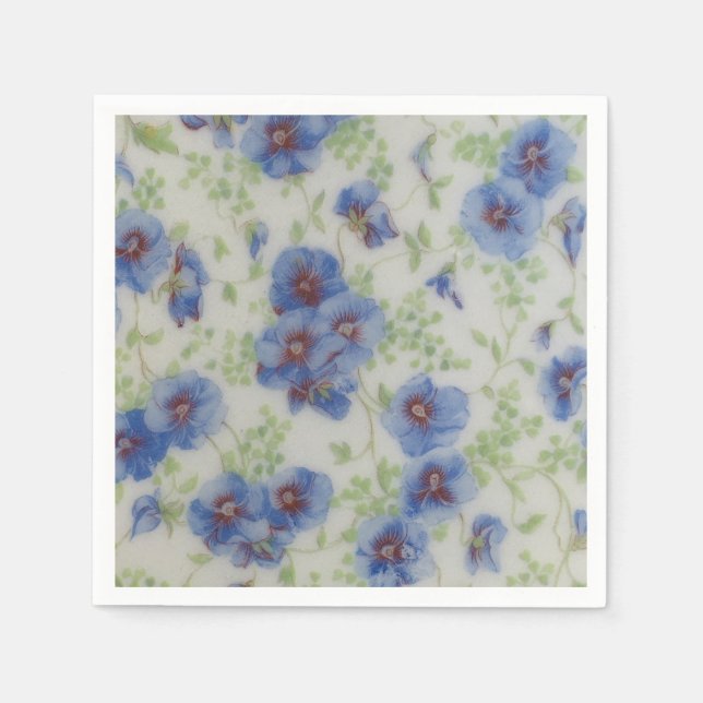 Serviette En Papier Cocktail Violet Fleur sauvage Napkin (Devant)