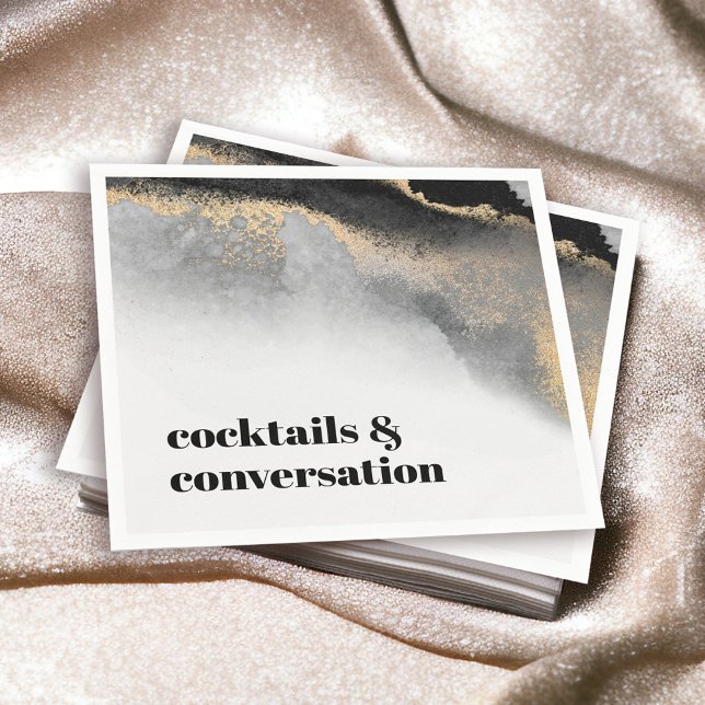 Serviette En Papier Cocktails Abstraits modernes et soirée Conversatio (Créateur téléchargé)
