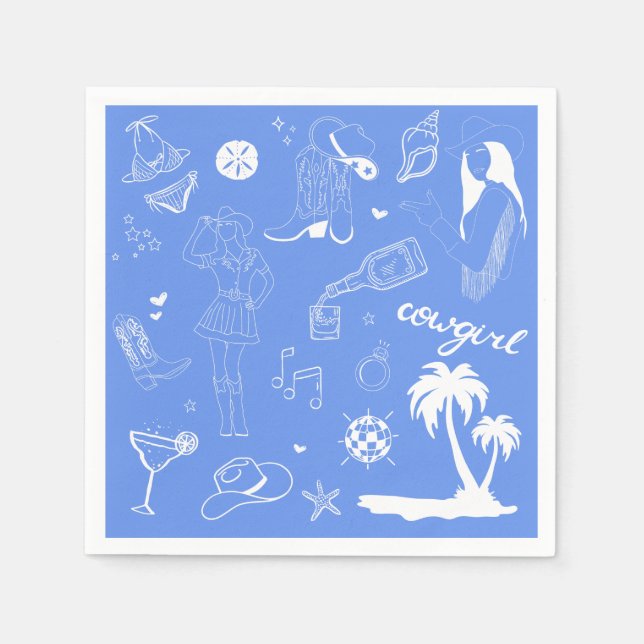 Serviette En Papier Cocktails Coastal Cowgirl (Devant)