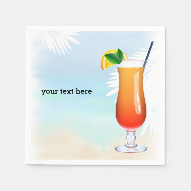 Serviette En Papier Cocktails d'été (Devant)