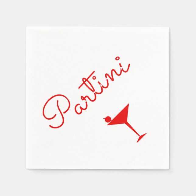 Serviette En Papier Cocktails Partini Martini (Devant)