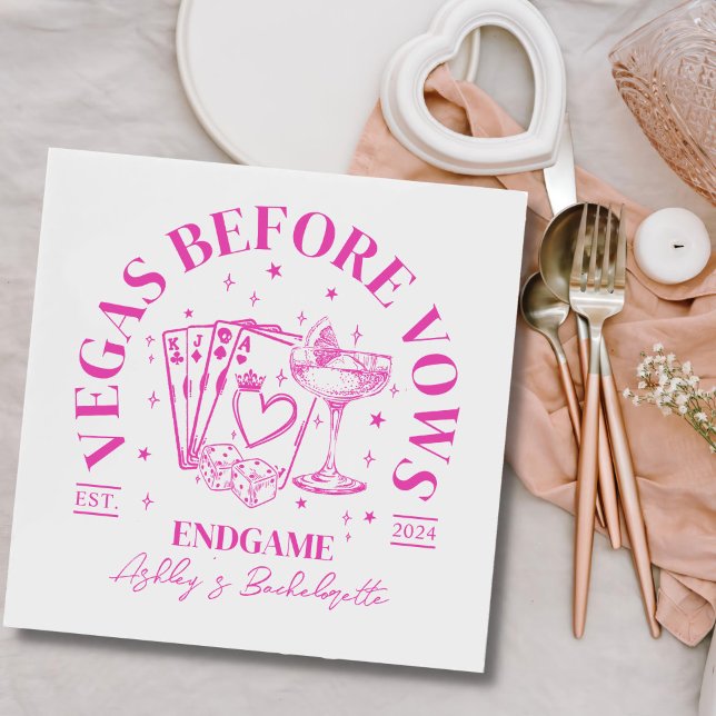Serviette En Papier Cocktails rétro Soirée Bachelorette Rose (Créateur téléchargé)