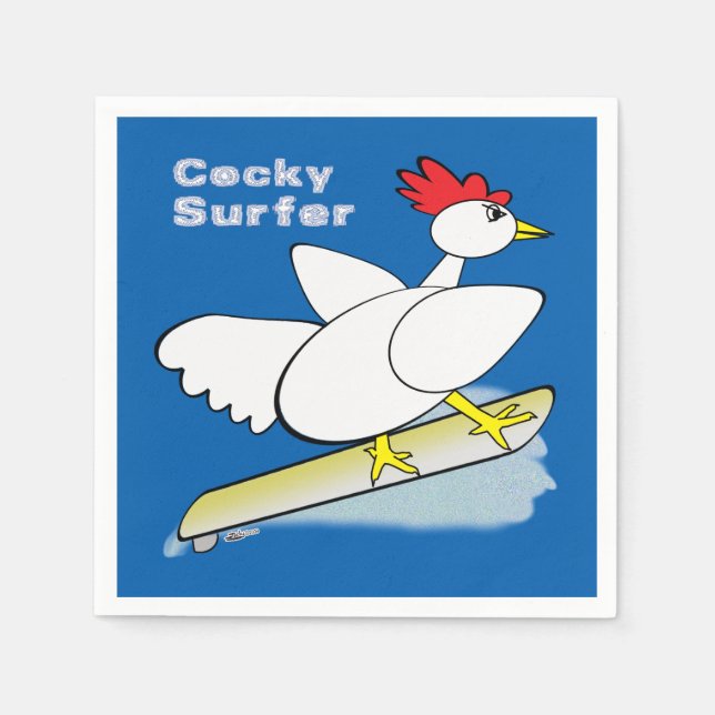 Serviette En Papier Cocky Surfer (Devant)