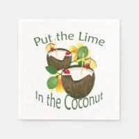 Coconut Tiki Bar Cocktail Papier à Cocktail Napkin