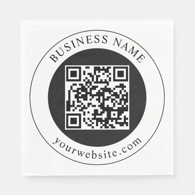 Serviette En Papier Code QR avec nom d'entreprise modifiable (Devant)