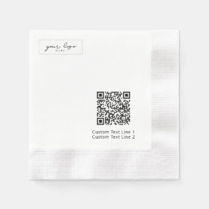 Serviette En Papier Code QR de logo de marque simple pour la promotion