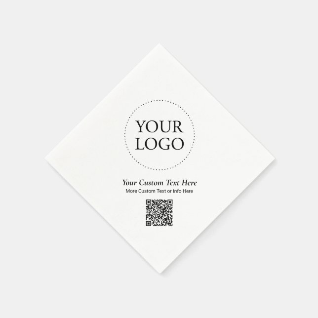 Serviette En Papier Code QR de logo d'entreprise personnalisé simple p (Coin)