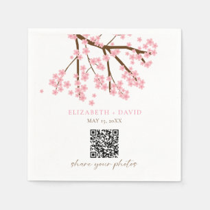 Serviette En Papier Code QR de téléchargement de photos de mariage aux