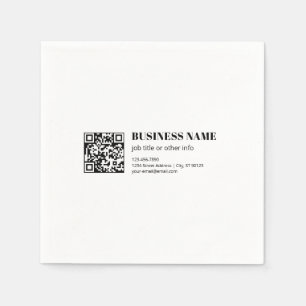 Serviette En Papier Code QR d'entreprise & Texte rétro-moderne modifia