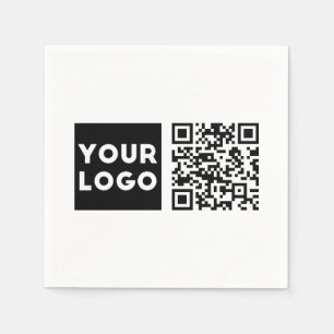 Serviette En Papier Code QR éditable & Votre logo ou image d'entrepris