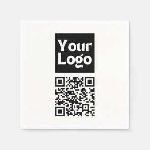 Serviette En Papier Code QR éditable & Votre logo ou image d'entrepris