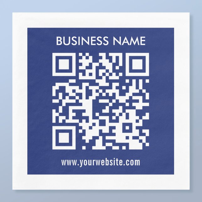 Serviette En Papier Code QR (généré instantanément) modifiable | Bleu  (Créateur téléchargé)