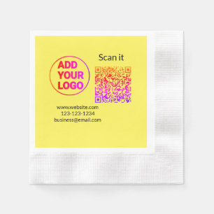 Serviette En Papier Code QR minimal simple ajouter logo scanner nom du