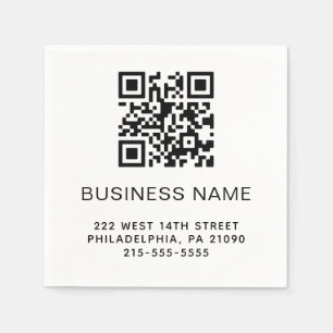 Serviette En Papier Code QR moderne Nom de l'entreprise ou logo