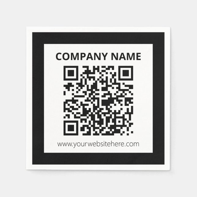Serviette En Papier Code QR modifiable et conception simple personnali (Devant)