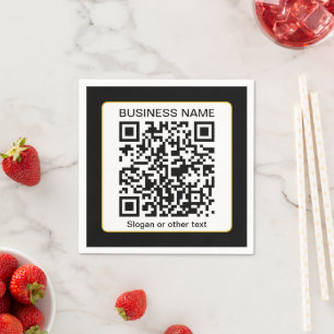 Serviette En Papier Code QR numérisable modifiable + votre nom d'entre