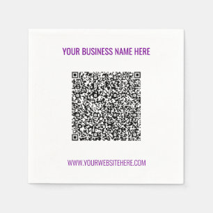 Serviette En Papier Code QR personnalisé et nom Site Web Modèle de ser