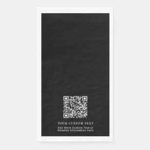Serviette En Papier Code QR personnalisé noir simple pour promotion co